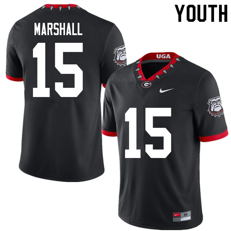 2020 Youth #15 Trezmen Marshall Georgia Bulldogs Mascot 100th Anniversary College Football Jerseys S - Click Image to Close